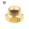 Prime-Line Acorn Cap Nuts, 1/4 in.-20, Solid Brass, PK10 9077389 - alternate 2